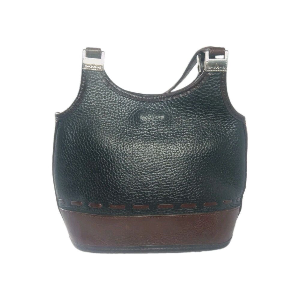 Vintage Brighton Mini Bag Small Satchel All Weather Leather Black 1980's